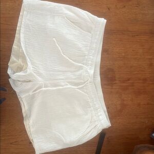 Women's White Cotton Shorts